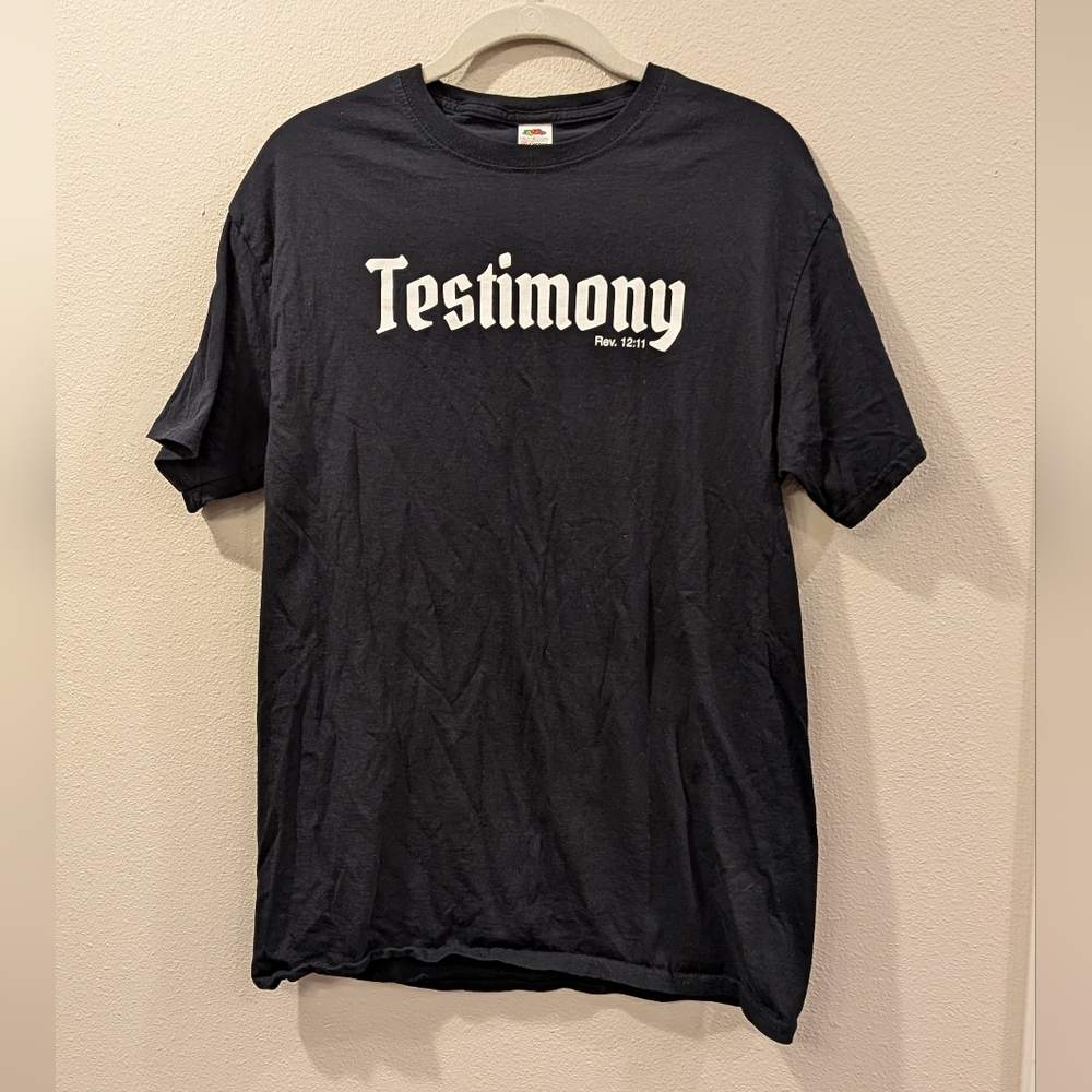 100% Cotton Testimony Black Short Sleeve Tee